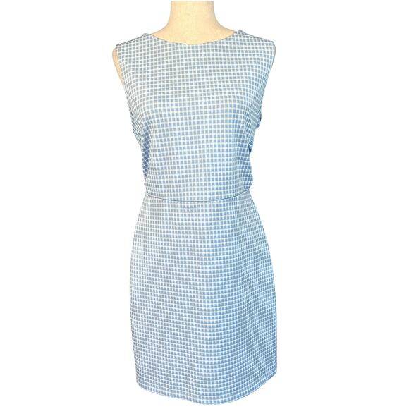 Rachel Comey Siega Checked Sheath Sleeveless Mini Dress Blue White Medium - Picture 5 of 15